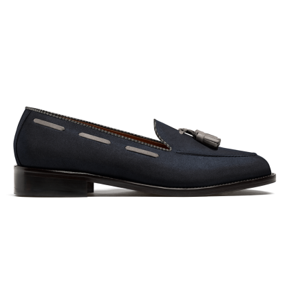 Tassel Loafer - blue suede