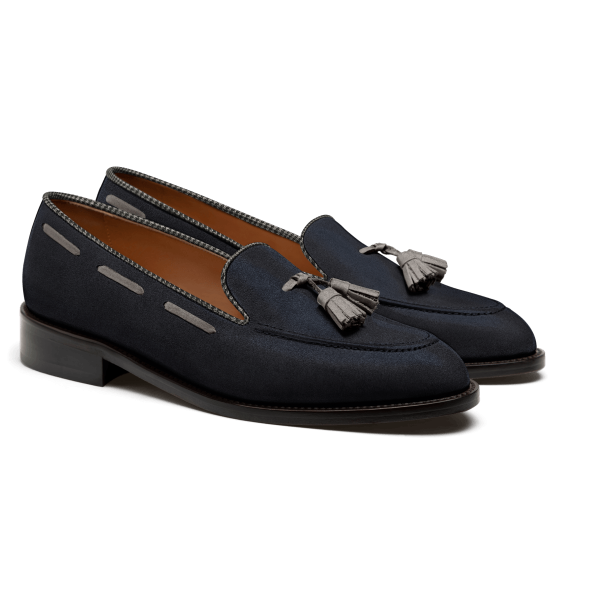 Tassel Loafer - blue suede