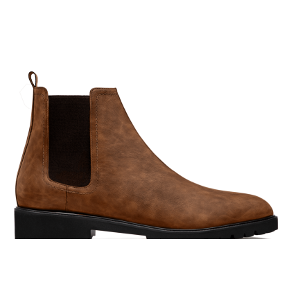 Men's Chelsea Boots - brown waxed leather