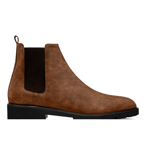 Men's Chelsea Boots - brown waxed leather