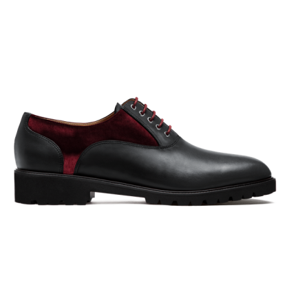 Oxfords - black & oxblood leather & tweed