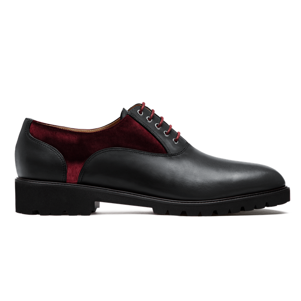 Oxfords - black & oxblood leather & tweed