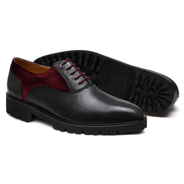 Oxfords - black & oxblood leather & tweed