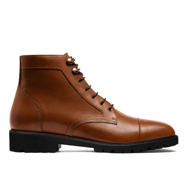 Cap toe Boots - brown italian calf leather