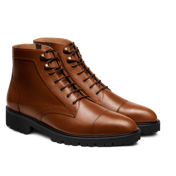 Cap toe Boots - brown italian calf leather