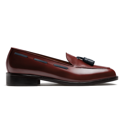 Tassel Loafer - burgundy flora leather