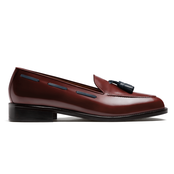 Tassel Loafer - burgundy flora leather