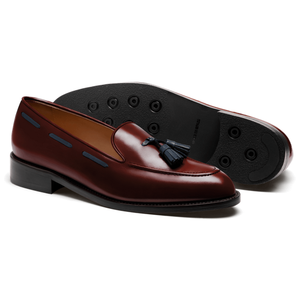 Tassel Loafer - burgundy flora leather