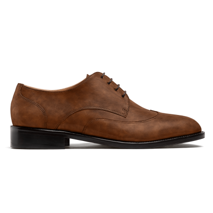 Wingtip Derbys - brown waxed leather
