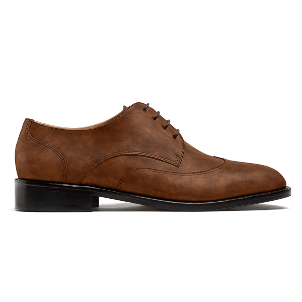 Wingtip Derbys - brown waxed leather