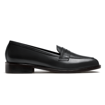 Cap toe Penny Loafer - black italian calf leather