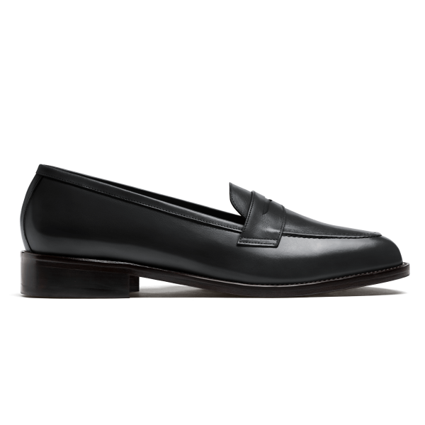 Cap toe Penny Loafer - black italian calf leather