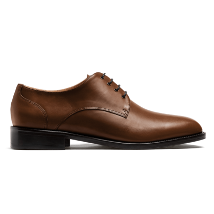 Derby dress shoes - brown italian calf leather