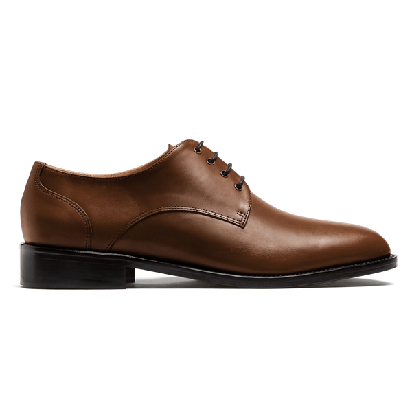 Derby dress shoes - brown italian calf leather