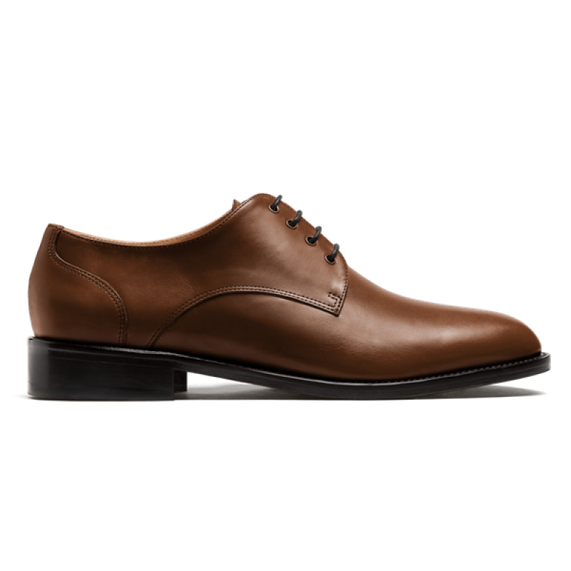 Derby dress shoes - brown italian calf leather