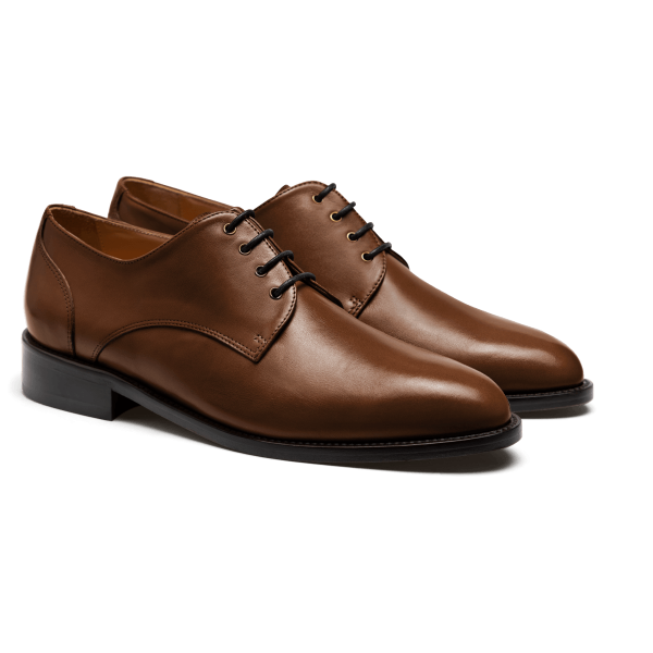 Derby dress shoes - brown italian calf leather