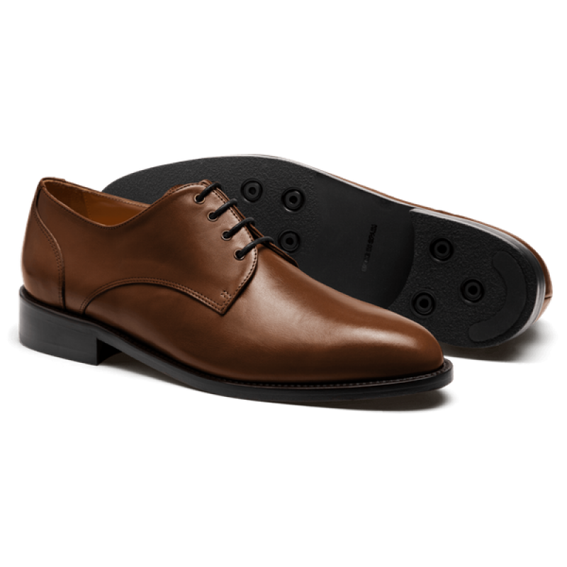 Derby dress shoes - brown italian calf leather