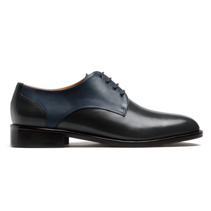 Derby shoes - black & blue leather