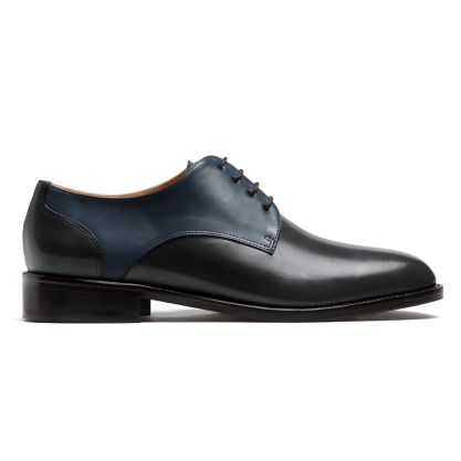 Derby shoes - black & blue leather