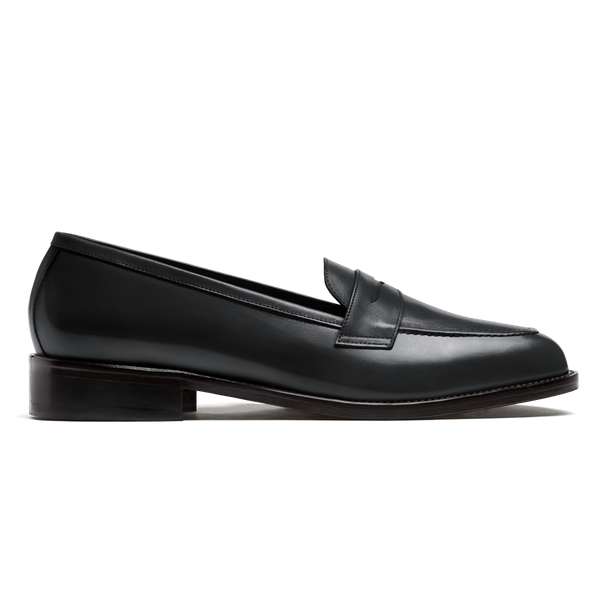 Cap toe Penny Loafer - black italian calf leather