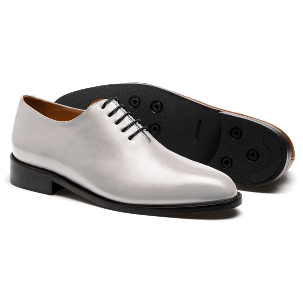 Wholecut Oxford dress shoes - white leather