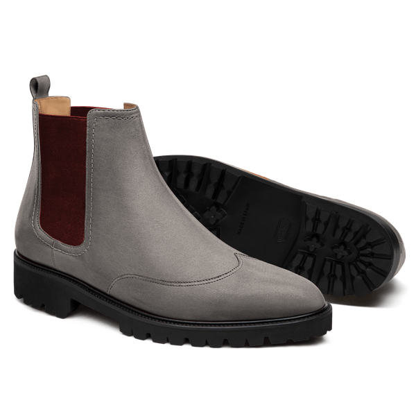 2 tone Men's Chelsea Boots - grey suede