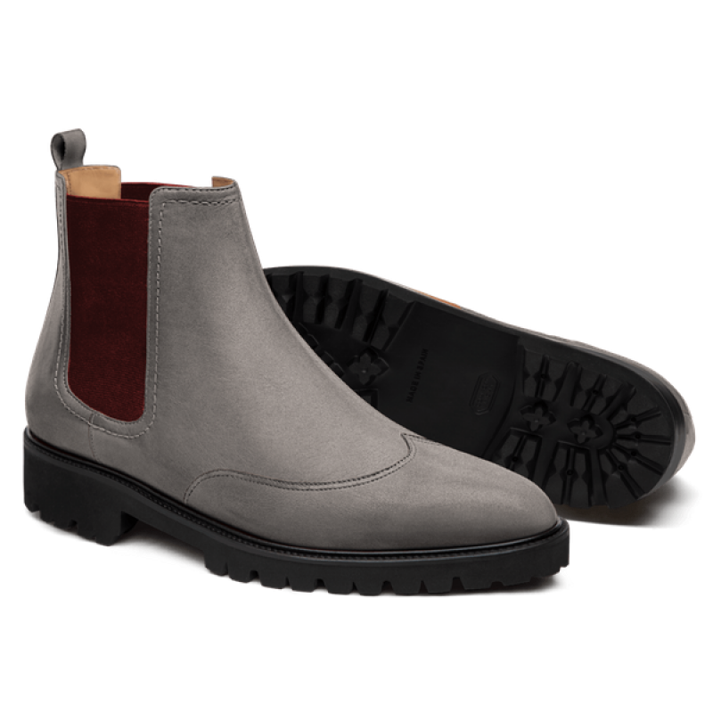 2 tone Men's Chelsea Boots - grey suede