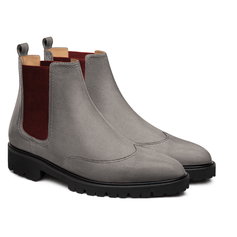 2 tone Men's Chelsea Boots - grey suede