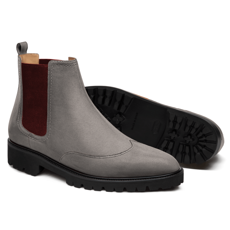 2 tone Men's Chelsea Boots - grey suede