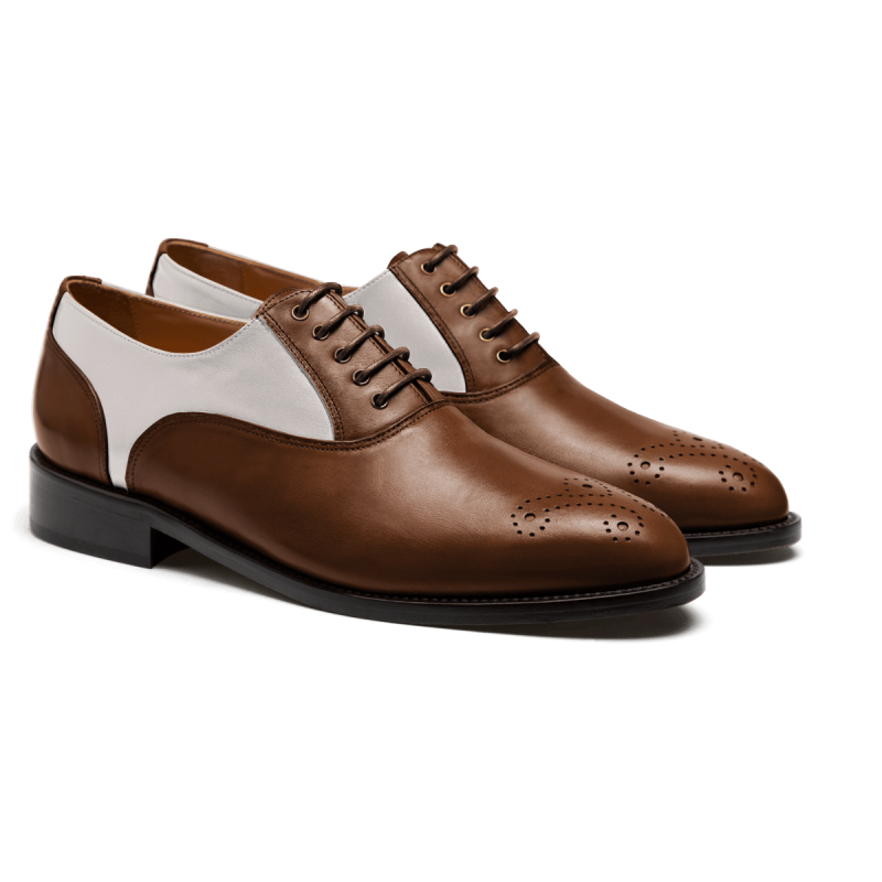 Oxfords - brown & white leather