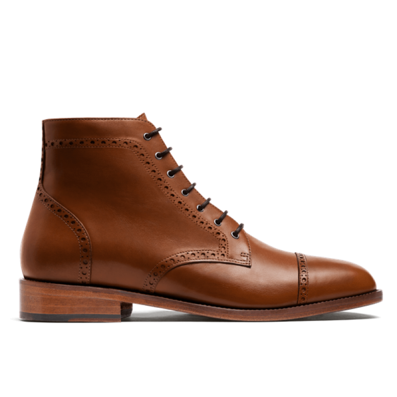 Brogue Men Boots - brown italian calf leather