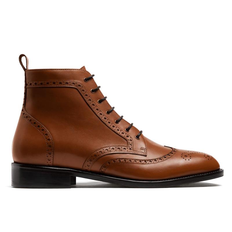 Brogue Men Boots - brown italian calf leather