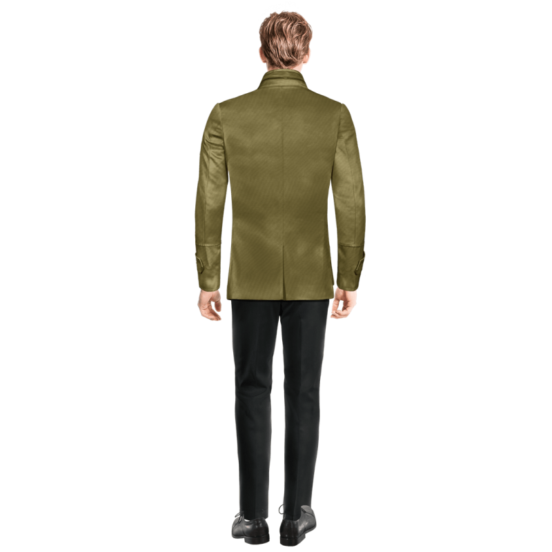 Khaki Brown Field jacket with hidden hood