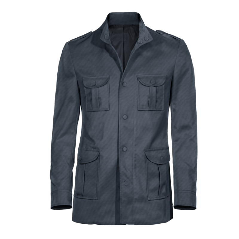 Blue Field jacket with epaulettes