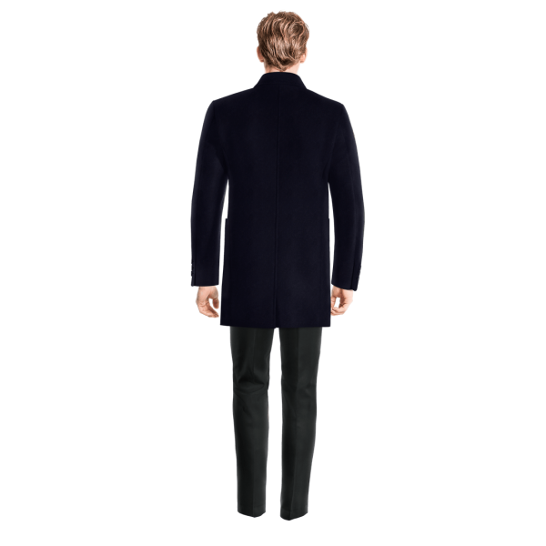 Blue Peacoat with contrasted Buttonthreads