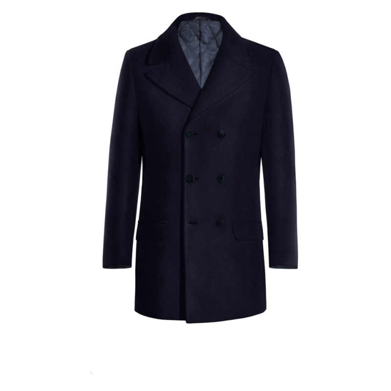 Blue Peacoat with contrasted Buttonthreads