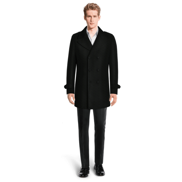 Black Peacoat with epaulettes