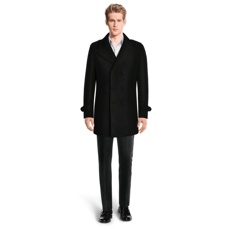 Black Peacoat with epaulettes