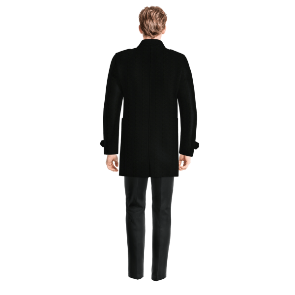 Black Peacoat with epaulettes