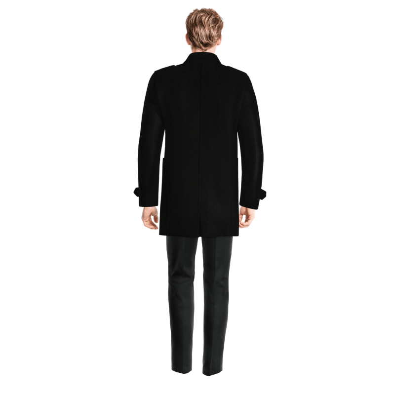 Black Peacoat with epaulettes