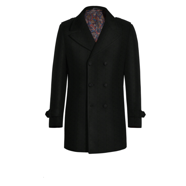 Black Peacoat with epaulettes