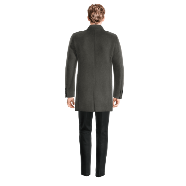 Grey Peacoat with epaulettes