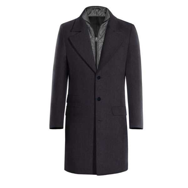 Blue Long Overcoat with removable padded piece