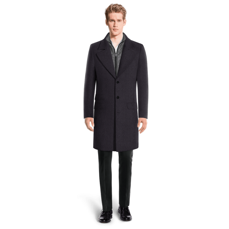 Blue Long Overcoat with removable padded piece