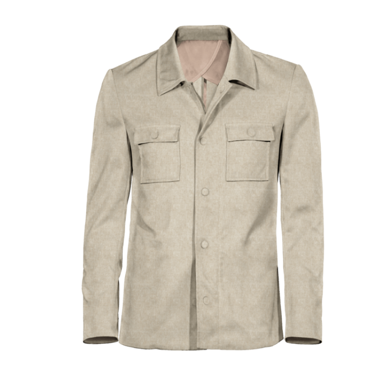 Unlined beige linen Field jacket