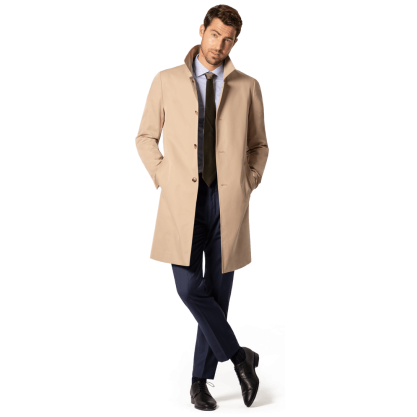 Beige single-breasted car coat