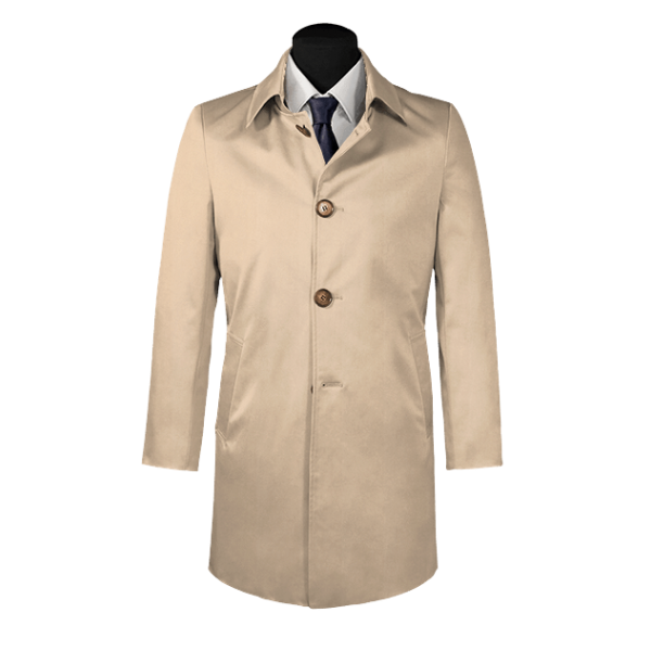 Beige single-breasted car coat