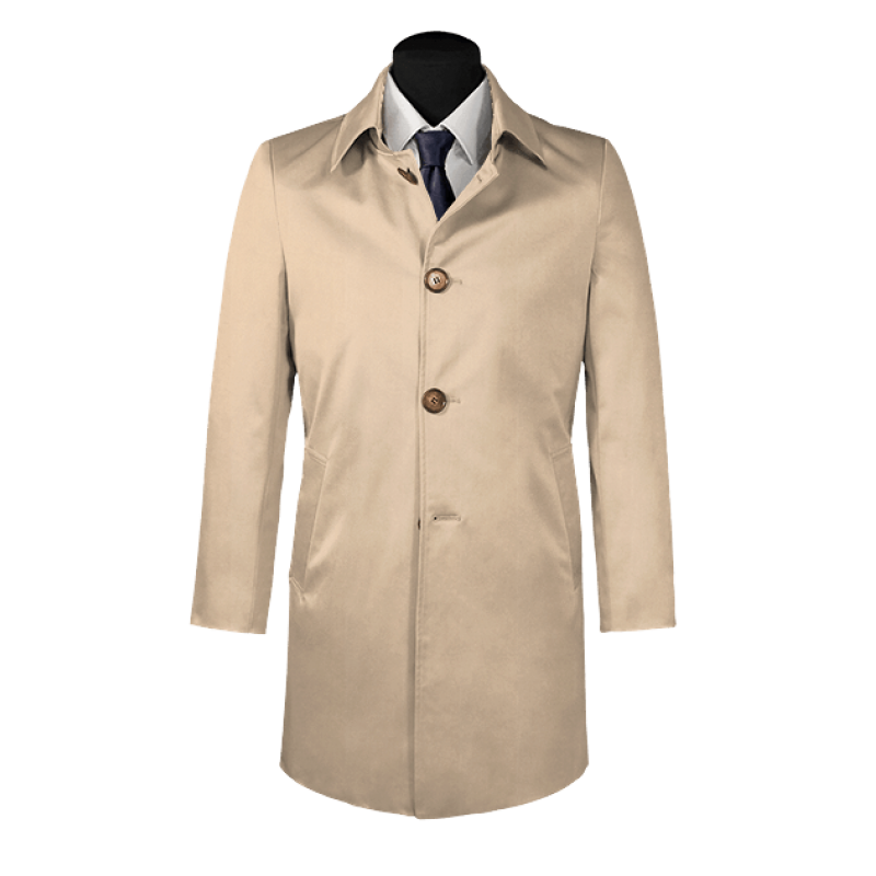 Beige single-breasted car coat