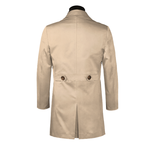 Beige single-breasted car coat