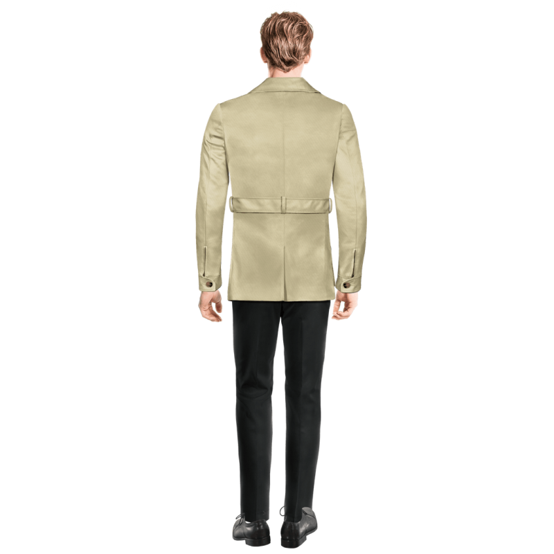 Collared beige Field jacket with belt